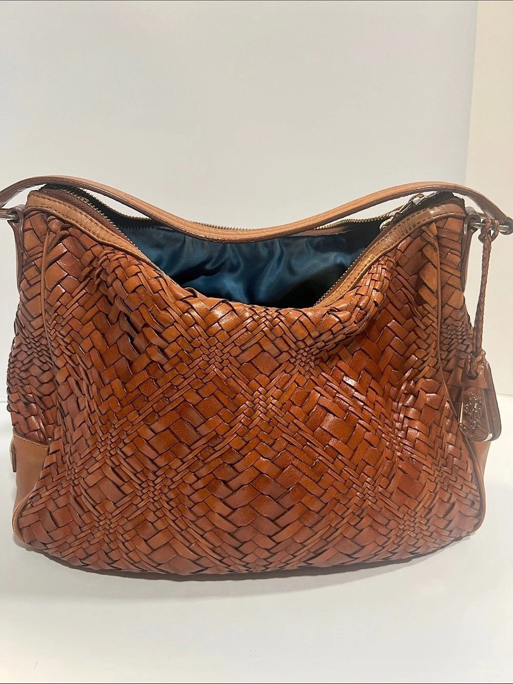 Cole Haan Woven Leather Hobo Bag in Brown